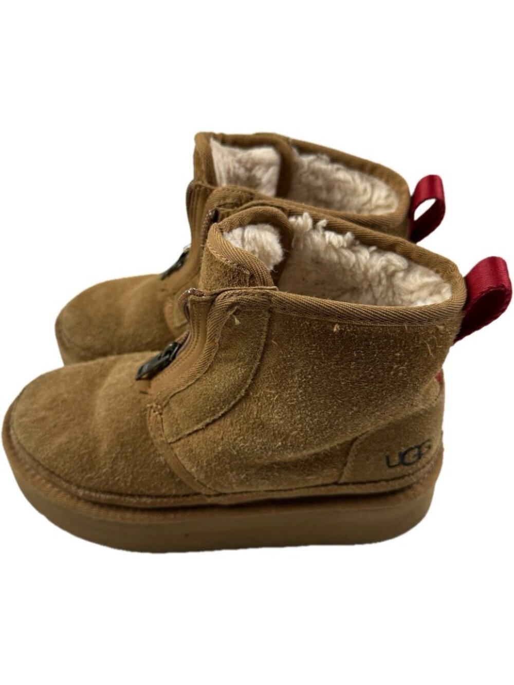 UGG Kid's Neumel Platform Suede‎ Zip Boot Brown Suede Size 3 - Picture 6 of 9